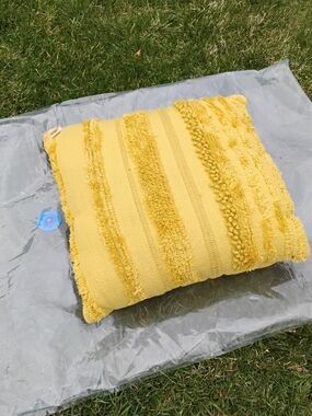 Sunny Yellow Textured Accent Pillow
